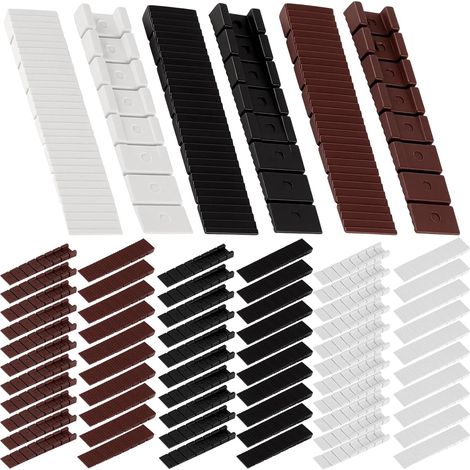 Lot de 120 cales de nivellement pour meubles, en plastique, cales de roue et cales d'ajustement pour équilibrer et niveler les tables, chaises, armoires et meubles, hauteur réglable de 1 à 8 mm (1/5)