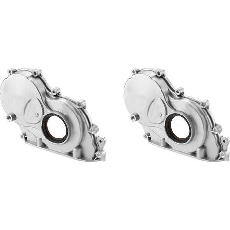 Deux couvercles de boîte de distribution en aluminium (11148512597) pour les modèles BMW F20 F22 F23 F30 F45 et Mini F55 2014-2021, couvercles d'arbre à cames et de chaîne de distribution. (1/5)