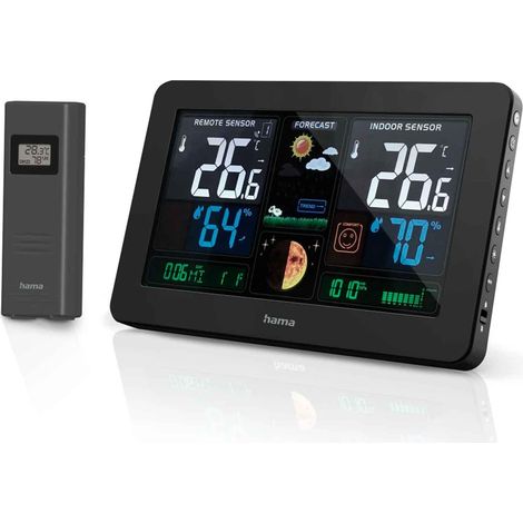 HAMA ESTACION METEOROLOGICA PREMIUM CON PANTALLA LED A COLOR Y CARGA USB