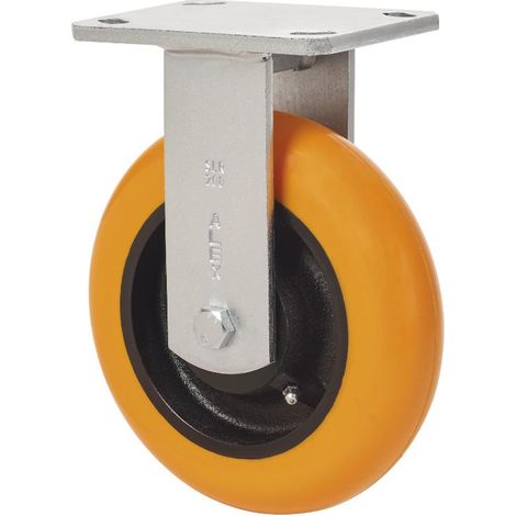 rueda fija  17slr150-huab hierro-poliur.naranja eje bolas balona (1/3)