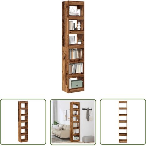 vidaXL Bibliothèque/Cloison de séparation vieux bois 40x30x198 cm (1/5)