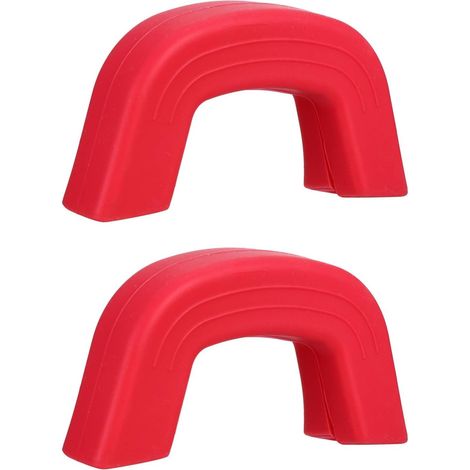Manchons de poignées de casserole résistant chaleur, grande taille, rouges, paire, anti-brûlures, et la pâtisserie (1/5)