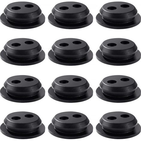 12 Pièces Réservoir De Carburant Œillets En Caoutchouc, Caoutchouc Douille Joint De Réservoir 2 Trous, Pour Débroussailleuse, Débroussailleuse, Souffleur (1/5)