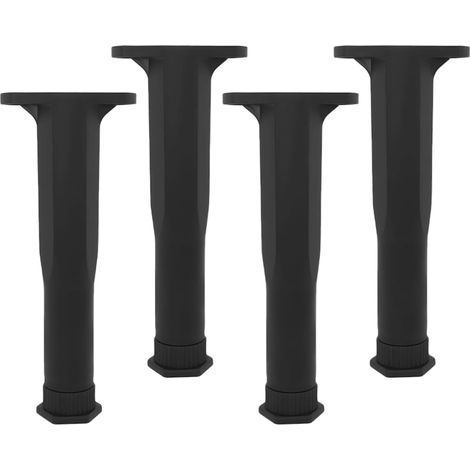 Pieds de Lit Réglables en Hauteur T en PP Noir, Support Central Robuste pour Cadre de Lit, Lot de 4 Pièces Assemblage Sécurisé, Design en T Ajustable (1/5)