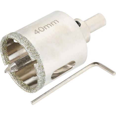 Scie Cloche Diamantée 40 mm Avec Foret Guidage De Centrage,Scie Cloche Carrelage、Foret Trépan Diamant pour Carrelage Pour Percer Verre, Carrelage, Céramique, Marbre, Granit (1/5)