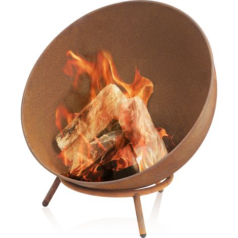 Bbq-Toro – Vasque à feu Ø 60 cm – Acier résistant à la chaleur – Foyer inclinable 3-en-1 – Support tripode pour stabilité – Utilisation avec bois, charbon, biomasse