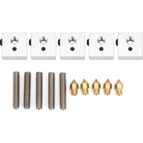 Bloc chauffant en aluminium pour buse MK8 MakerBot, pièce de rechange pour hotend d'imprimante 3D, tuyau gorge et accessoires (1/5)