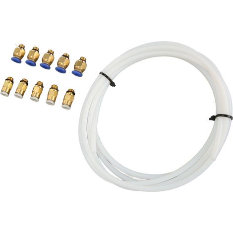 Tuyau PTFE pour imprimantes 3D, raccords pneumatiques PC4-M6, compatible filaments 1.75mm PLA ABS, idéal Bambu Lab et autres marques. (1/5)