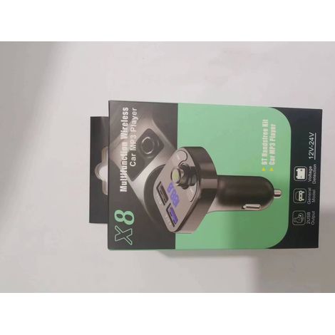 G38 Auto-Bluetooth-MP3-Player, Autoladegerät, FM-Transmitter, Freisprecheinrichtung, Dual-Port-USB-Empfänger -- Grüne Box + Gehäuse mit auf dem Gerät eingravierten Parametern. (1/2)
