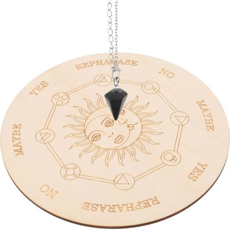 2ensembles Tableau De Pendule Bois avec Collier De Divination Planche Métaphysique Étoile pour Pratiques Wiccanes Et Décoration De Sorcière (1/5)