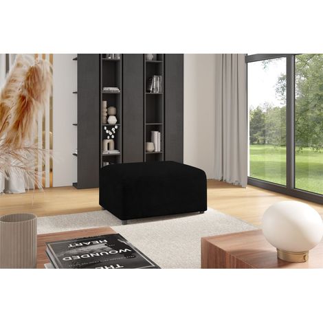 Polsterhocker Designerhocker Hocker MEGAN in Stoff Poso Schwarz (1/3)