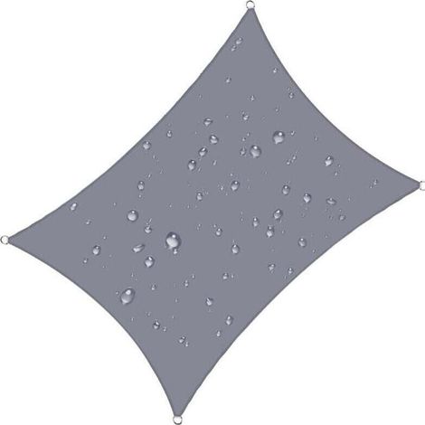 Voile d\'ombrage rectangulaire 4x5 m Impermable Anti 93% UV rsistant l\'eau Protection Contre Le Vent Polyester avec Protection UV pour Jardin terrasse Camping Gris