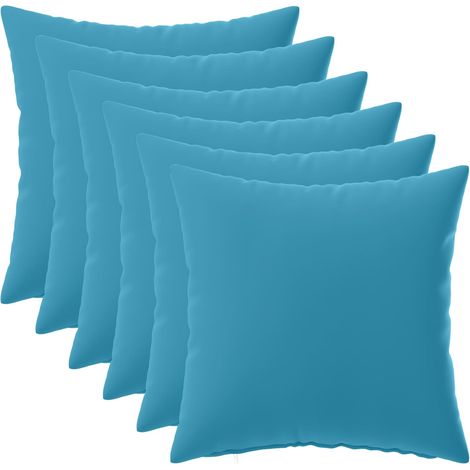 vidaXL Funda de almohada 6 pcs HEERLEN Azul Claro 30 x 30 cm Poliéster (1/2)