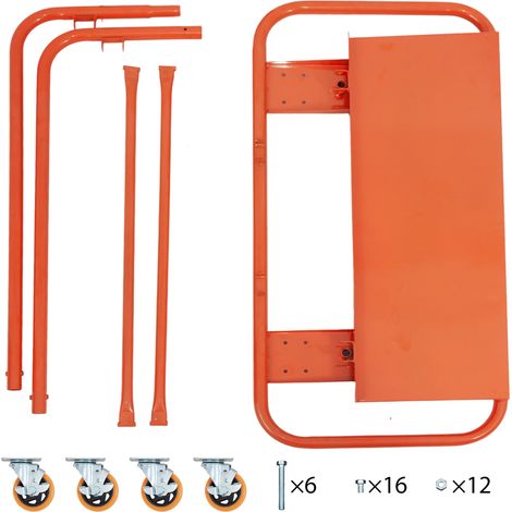 Carrello di trasporto per lastre in acciaio, capacità 1000 kg, arancione (1/5)