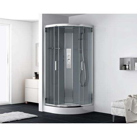 Swiss Aqua Technologies SATBOX Cabine 90x90cm quart de cercle chrome brillant (SATBOXS90CRT) (1/4)