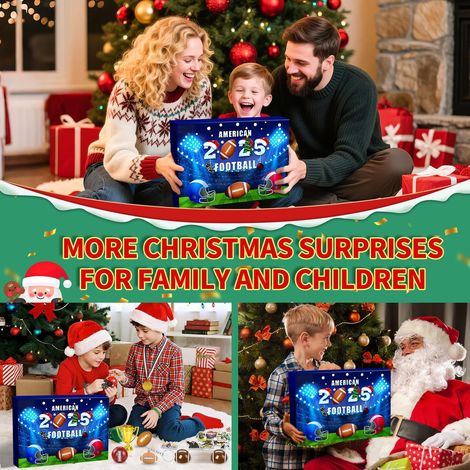 Calendrier De Lavent 3D - Football Americain - Pour Decoration De Noel Et Cadeau - 24 Portes Avec Surprises Thematiques - 1 Unite (1/5)