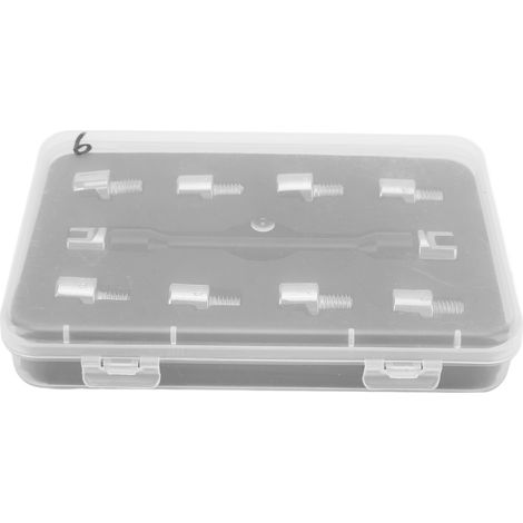 Ortviai Clé à rayons moto universelle avec 10 embouts interchangeables (5,0–6,8 mm), en métal noir (1/5)