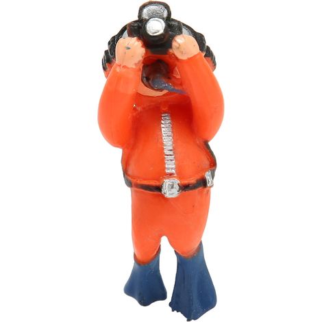 Décoration de plongeur pour aquarium flottant, petit modèle de plongeur pour aquarium flottant, accessoire orange gras prenant des photos (1/5)