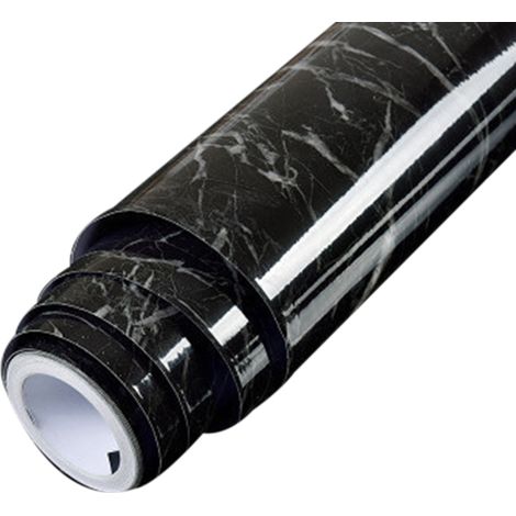 Papier peint adhésif amovible à motif marbre 3 m, résistant à l'eau et à l'humidité, en PVC, pour salon, salle de bain, cuisine, plan de travail (5 pièces) (1/5)