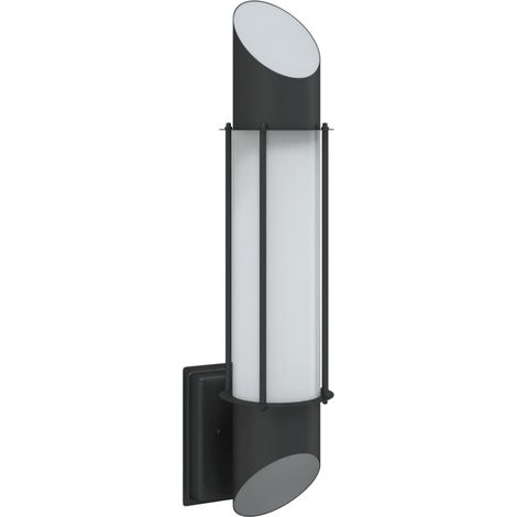 Applique murale d'extérieur design moderne 10,5 x 14 x 48 cm en acier inoxydable noir