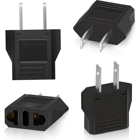 4-teiliger Reiseadapter, USA-Steckeradapter, Frankreich-USA-Steckeradapter, USA-Adapter, Kanada-Steckeradapter, universeller US/China/Japan/Kanada/Mexiko-Steckeradapter