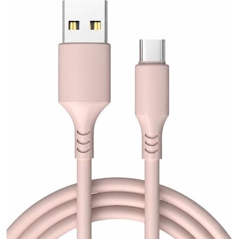 Irovami Câble USB Type-C, câble de charge rapide USB-A vers Type-C, chargeur Type-C pour téléphones portables, rose (1/5)