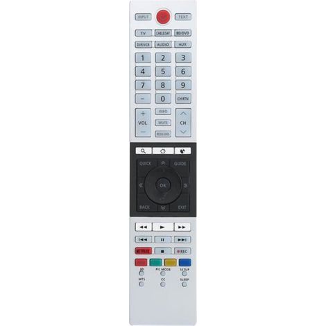 Télécommande TV - Toshiba - CT-90430 CT-90429 - Ultra HD Smart TV - Argent + Noir (1/4)