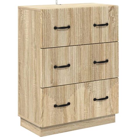 Drawer Cabinet Sonoma Oak 66 x 34.5 x 87 cm Engineered Wood vidaXL