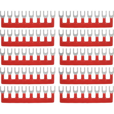 10Pcs Bornes Fourche Rouges 400V 15A Cuivre Rouge Ignifugé Blocs Jonction TB 1508 pour Industrie Électroménager (1/5)