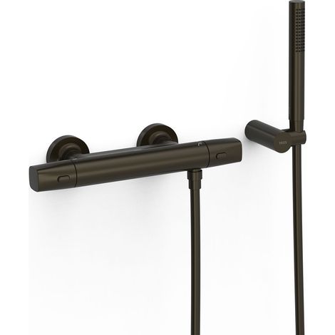 TRES 19016449KMB OVER-WALL Grifo Termostático Mural Over-Wall Ducha Color Negro Bronce - ref: 19016449KMB