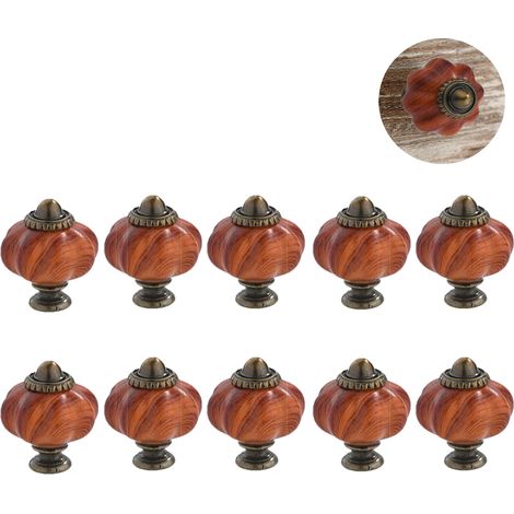 Ensemble de 10 poignées décoratives vintage en acrylique en forme de citrouille, transparentes, pour portes, placards, tiroirs, commodes, armoires, meubles de cuisine ou chambre d'enfant. (1/5)