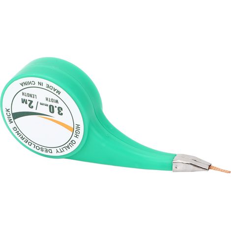 Mèche à dessouder en laiton avec flux, outil de retrait de fil pour le nettoyage et la réparation de circuits imprimés, longueur 2 m, largeur 3 mm (1/5)