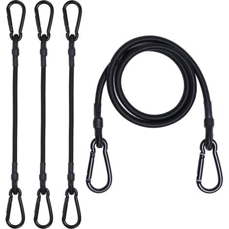 Spanngummi mit Karabiner 60cm 4er Set, robust & UV-beständig