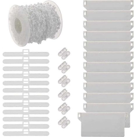 Kit de réparation pour stores verticaux, accessoires pour stores verticaux, connecteur de chaîne en plastique, connecteur supérieur, lamelles de lestage de 89 mm (1/5)