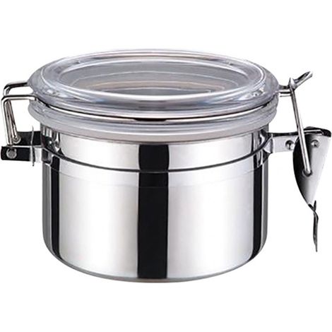 Bocal conserve inox 10x7.5 cm hermétique multifonction pour café thé snacks conservation alimentaire (1/3)