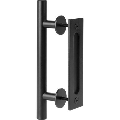 Poignée de porte carrée en acier inoxydable vintage - Style grange authentique pour porte coulissante - Idéal maison et hôtel - 1 pièce (1/5)