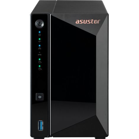 Asustor DRIVESTOR 2 Pro Gen2 AS3302T v2 NAS Realtek RTD1619B 2 GB DDR4 ADM Schwarz (1/5)