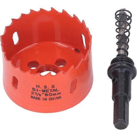 Lochsäge, Bimetall-HSS-Bohrer mit Aufnahme für Holz und PVC, 60 mm / 2,36 Zoll