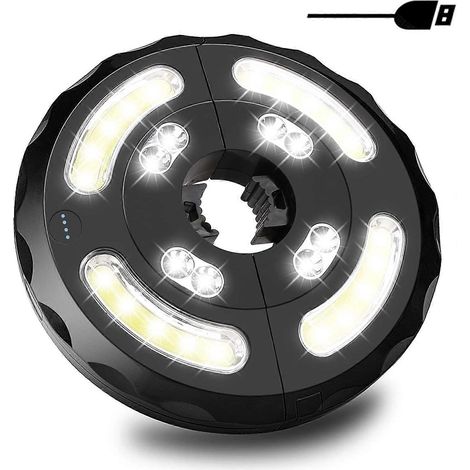 Garten-Sonnenschirmleuchte, 28 LED-Terrassen-Sonnenschirmleuchte mit 3-Modus-Schalter, USB-wiederaufladbare Sonnenschirmleuchte