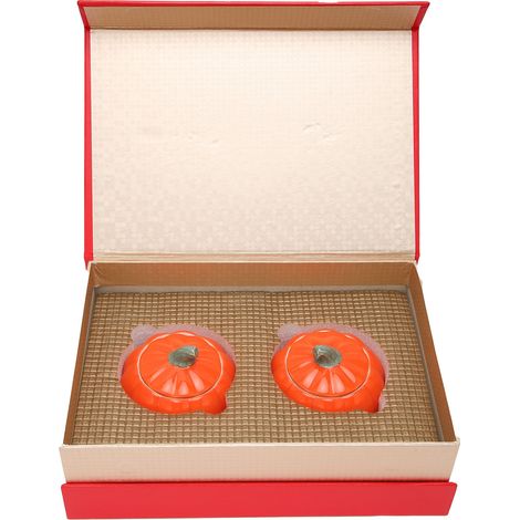 2 Pots de Thé en Céramique Citrouille, Boîte Hermétique Orange pour Cuisine Maison (1/5)