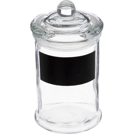 Ac-Deco – Lot de 6 pots à épices en verre – Dimensions 6x6 cm – Hauteur 11 cm – Couvercles fournis – Étiquettes ardoise incluses (1/5)