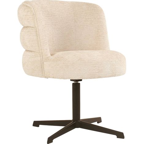Chaise pivotante design crème assise confortable pieds noirs - crème doux fusion (1/3)