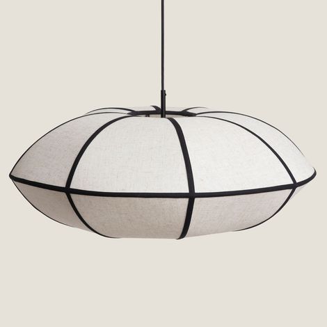 Lámpara Colgante de Lino y Metal Gabriela Beige ↑27 cm (1/5)