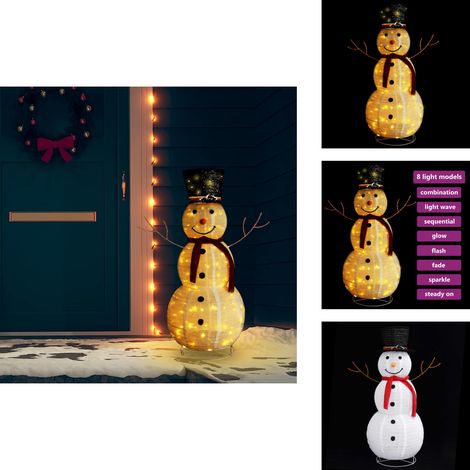Figurine de bonhomme de neige de Noël à LED Tissu 120 cm - Décoration De Noël - Figurines De Noel - Bonhomme De Neige Led - Éclairage Extérieur - Décor Intérieur (1/5)