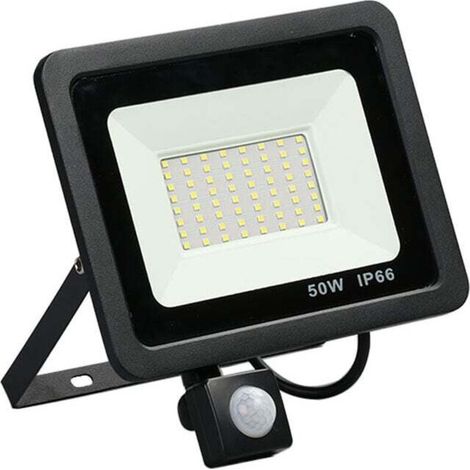50 W outdoor security lights with motion sensor, 4,500 lumens, 6,500 K, PIR security light, LED floodlight, IP66, waterproof daytime light with 2 m cable for garage [Energy Class (1/4)