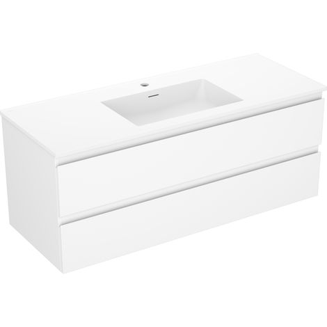 Mexen Orio Badezimmerschrank 120 cm mit Waschbecken Otis, 2 Schubladen, weiß matt - 91A10-12047-2-BFF01-W18M01 (1/5)