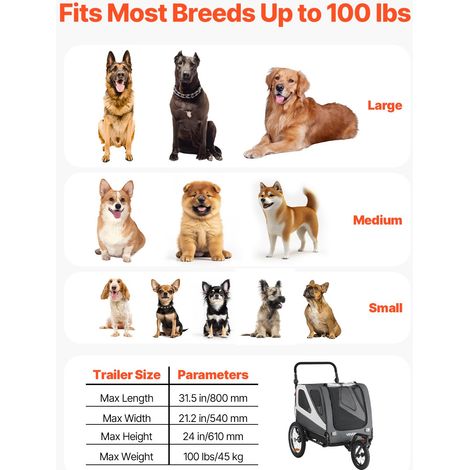 Remorque vélo pour chien - charge 45 kg poussette d'animaux de (1/5)
