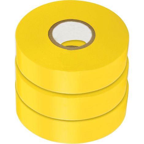 Dapetz ® Yellow Electrical Tape, 18mm x 33m, Strong Self-Adhesive PVC Insulation Tape for Insulating, Repairing and Protecting Electrical Wires, 3 Rolls (1/5)