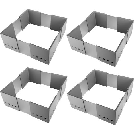 SOTECH 4 Stück CuisioFlex Trennwand Organisationsrahmen Aluminiumgrau / Weiß transluzent