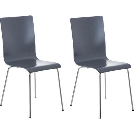 Conjunto de 2 sillas de cocina en madera gris y metal CDS10065 (1/4)